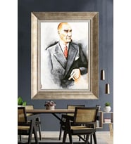 Gümüş Çerçeveli Atatürk Tablo za157
