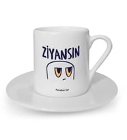 İsme Özel Türk Kahvesi Fincanı Seti - Ziyansın (Beyaz)