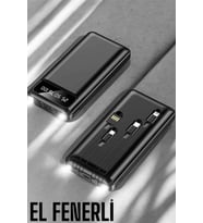 Powerbank 20.000 Mah Dijital Göstergeli LCD Ekran Uzun Pil Ömrü