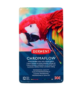 Derwent Chromaflow Kuru Boya Kalem Seti Metal Kutu 12li