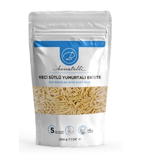 Keçi Sütlü Yumurtalı Erişte 200 G Bebek Makarna +8 Ay