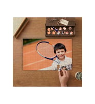Raket Tutan Çocuk Tasarımı 240 parça Ahşap Puzzle Ahşap Kutuda MP00812