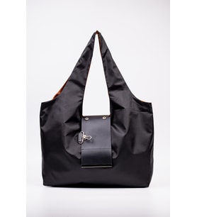 Omuz Çantası 50x60 cm Katlanabilir Paraşüt Kumaş Siyah Büyük Boy Tote