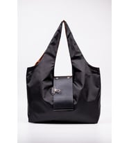 Omuz Çantası 50x60 cm Katlanabilir Paraşüt Kumaş Siyah Büyük Boy Tote