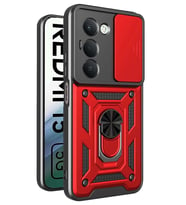 Redmi 15 4G Pars Lens Yüzüklü Silikon - Kırmızı