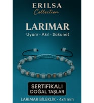 Sertifikalı Doğal Terahertz - Larimar Taşı Bileklik 4x4 mm - Uyum Sakinlik ve Şifa Taşı (Çok Renkli)