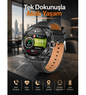 Akıllı Saat Nabız Ölçer Uyku Takibi Sesli Görüşme Bildirim Görme