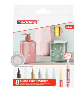 Edding 751 Çok Amaçlı Örtücü Boyama Dekorasyon Markörü 1-2 mm 8'li Pastel Renkler 