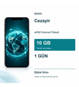 Cezayir eSIM İnternet Paketi Günlük 10 GB 1 Gün