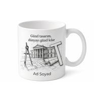 Mimara Özel Çizim Temalı Kupa Bardak Mimar Hediye Baskılı Kupa
