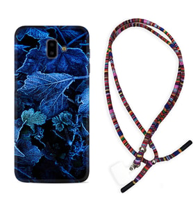 Samsung J6 Plus J7 Prime J7 Pro M20 Kılıf Boyun Asklı Rasta Silikon Blue Foid 1628