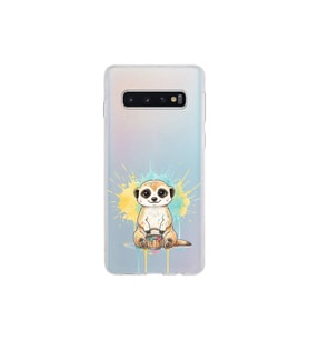 Samsung Galaxy S10 ile Uyumlu Splash Mirket Tasarımlı Şeffaf Silikon Kılıf