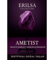 Sertifikalı Doğal Ham Ametist Taşı Standlı Obje – Negatif Enerjiyi Temizler ve Ruhsal Denge Sağlar (Çok Renkli)