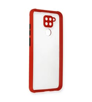 Xiaomi Redmi Note 9 Kılıf Miami Şeffaf Silikon - Kırmızı