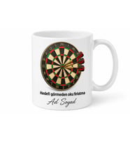 Dart Temalı Baskılı Kupa Bardak Hediye Dart Oyuncusu Özel Tasarım Porselen Mug
