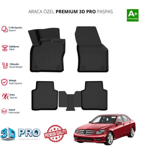 W204 C SERİSİ ARACA ÖZEL 3D PASPAS 2007 2008 2009 2010 2011 2012 2013 2014