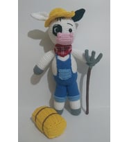 Çiftlik İneği Amigurumi Organik Oyuncak