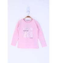 Toontoy Kız Çocuk Leopard Style Baskılı Tişört (Açık Pembe)