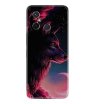 Xiaomi Redmi 12C Kılıf Resimli Desenli Baskılı Silikon Wolf and Moon 1380