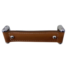 Deri Kulp U Tipi Fly Yatay Parlak Krom-taba Deri 128 Mm
