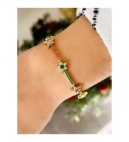 XUPING 14K RENKLİ TAŞLI YILDIZ BİLEKLİK 18+1CM-GOLD RENK ACR8400