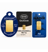 1 Gram Külçe Altın 24 Ayar Has Altın Sertifikalı Seri Numaralı
