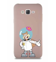 Samsung Galaxy J7 Core Soft Premier Kapak Sandy Tasarımlı Silikon Kılıf - Pudra (Şeffaf)