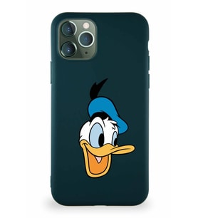 Apple iPhone 11 Pro Soft Premier Kapak Donald Duck-A Tasarımlı Silikon Kılıf - Yeşil (Şeffaf)