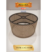 Antik Çağ Hasır Lambader Başlığı 35 CM Mega Boy