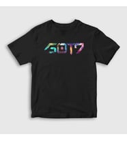 Presmono Unisex Çocuk Siyah Nebula K-Pop Got7 T-Shirt 409217tt