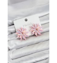 Lotus Model Pembe Renk Kristal Taşlı Kadın Küpe TJ-BKP11935