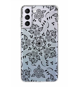 Samsung Galaxy S21 Plus  Kamera Korumalı Kapak Nostalji Desen Tasarımlı  Şeffaf Kılıf