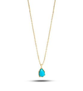 Debora Jewelry 14 Ayar Altın Firuze Taşlı Kolye