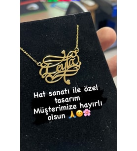 925ayar Gümüş Hat Sanatı Çizimli Kolye - En Güzel Hediye