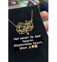 925ayar Gümüş Hat Sanatı Çizimli Kolye - En Güzel Hediye