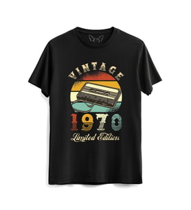 Vintage 1970 Limeted Edition Siyah Tshirt