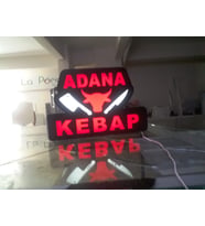 Adana Kebap Yazılı Tabela 3D Led Neon Etkili Işıklı Tabela 30X45 CM Tek Taraflı
