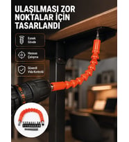 DMAX Esnek Şaftlı Matkap Bits Uç Seti 12 Parça Vida Montaj ve Tamir Seti