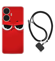 Realme C55 Kılıf Resimli Boyun Askılı İpli Desenli Silikon Series Red 1829