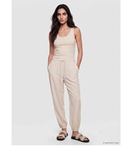 LCW Vision Bej Beli Lastikli Kadın Jogger Pantolon