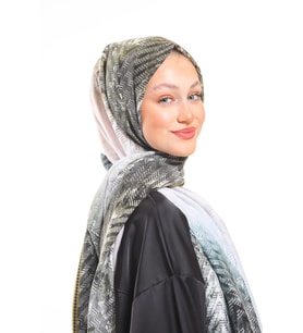 Hasır Desen Pavia Seri Şal Eşarp Askısı ile Birlikte 90X200 cm Mavi-90X200