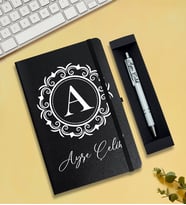 Kişiye Özel Defter & Kalem Hediye Seti (Siyah)