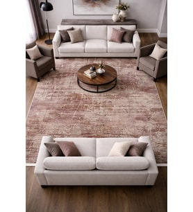 Hoom Rugs Emp Dora DR002 180x260 Modern Tozumaz Halı (Açık Somon Pembe - Gri)
