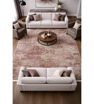 Hoom Rugs Emp Dora DR002 180x260 Modern Tozumaz Halı (Açık Somon Pembe - Gri)