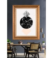 Altın Varaklı  Çerçeveli Paspartulu Tablo ndd612 (Gold)