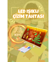 LED Işıklı Çizim Tahtası, Ayarlanabilir Stand, 7 Renk, 30x20cm, Hediye