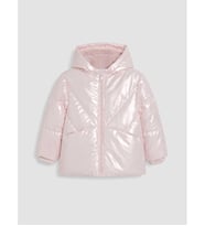 LCW baby Pembe Parlak Görünümlü Kız Bebek Şişme Mont