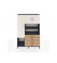 Hyperion Dolap 7 Raflı 4 Çekmeceli 3 Kapaklı 132x44x195 Antrasit-Aytaşı/Çam