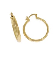Kadın Burgulu Model Halka Çelik Küpe (Gold)