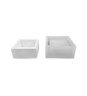 Tahtakale Toptancı Silikon 3D Kare Taş Tozu Saksı ve Mumluk Kalıbı